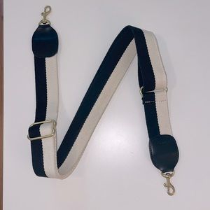 Clare V. Black and White Cotton Webbing Purse Strap